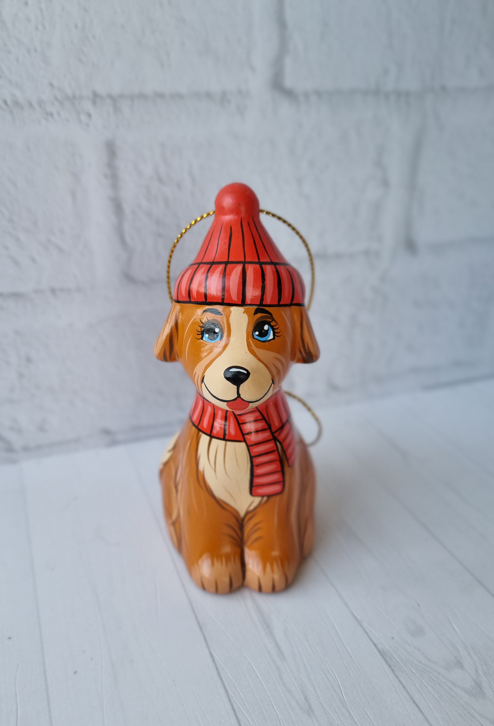 Пёс Барбоскин ёлочная игрушка из фарфора