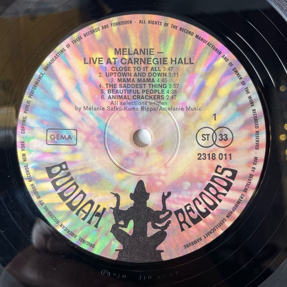 Винтажная виниловая пластинка LP Melanie Live At Carnegie Hall (Germany 1970)