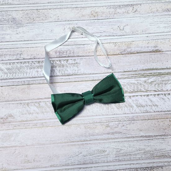 Галстук бабочка классика, темно-зеленая матовая