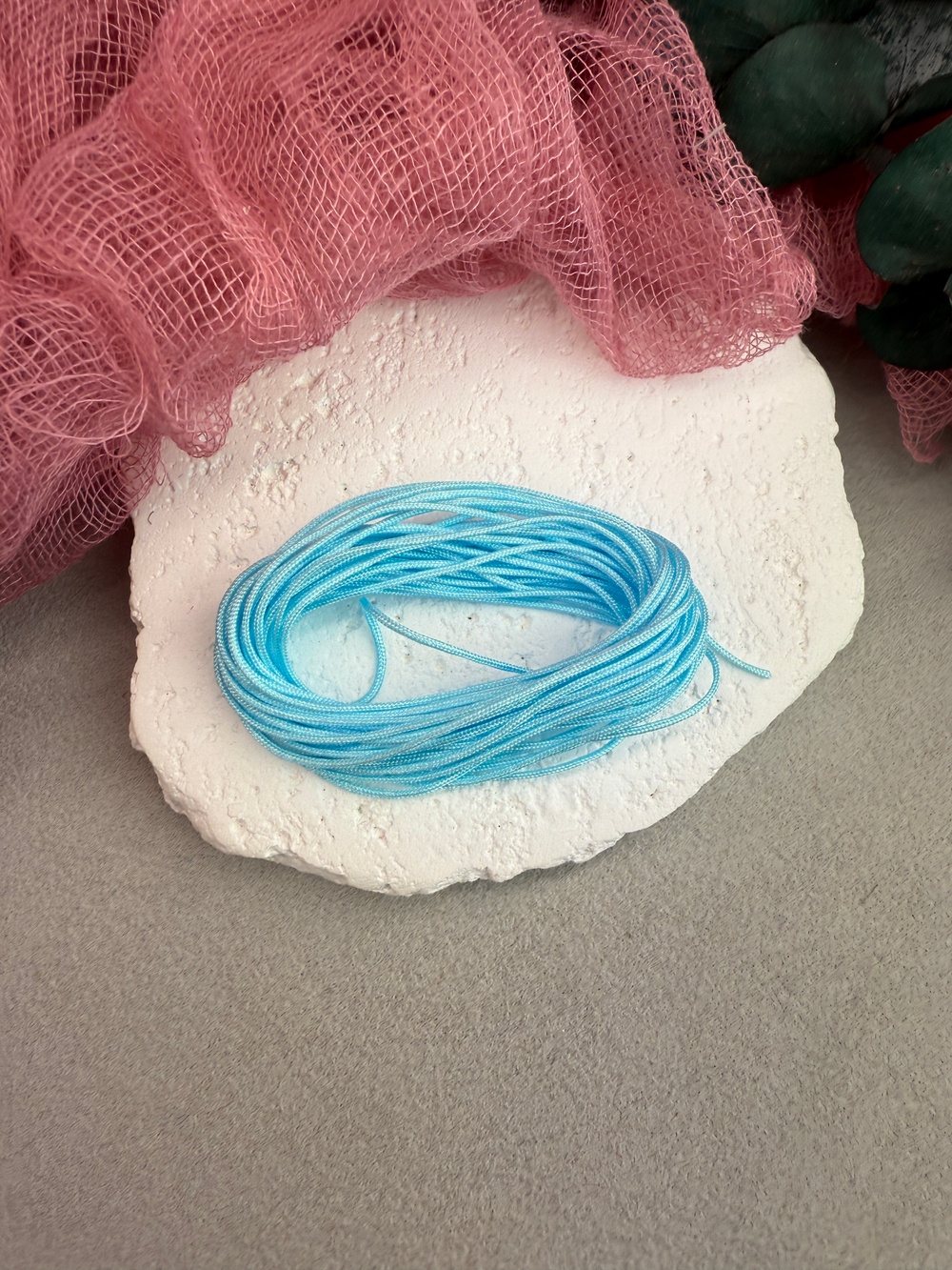 Шнур для плетения браслетов 0,8 мм, Голубой (5 м)