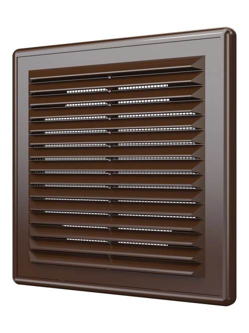 Решетка вен. разъем. с сеткой 150*150 коричн. 1515Р