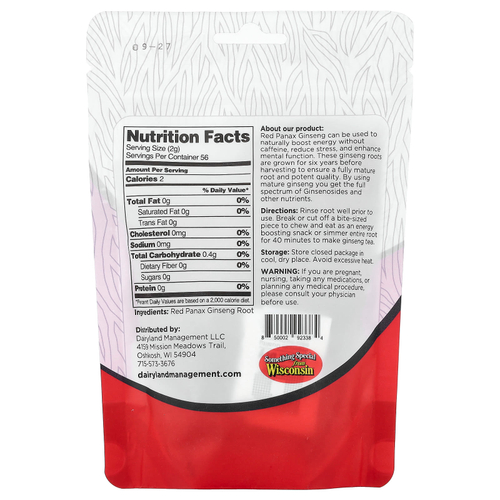 Dairyland Ginseng, корни красного женьшеня обыкновенного (Panax Ginseng), 118 мл (4 унции)