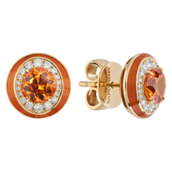 Серьги со Спессартином и Бриллиантами, Е0143-30/2