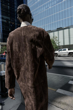 ZARA ПАЛЬТО ИЗ 100% КОЖИ, КОРИЧНЕВЫЙ