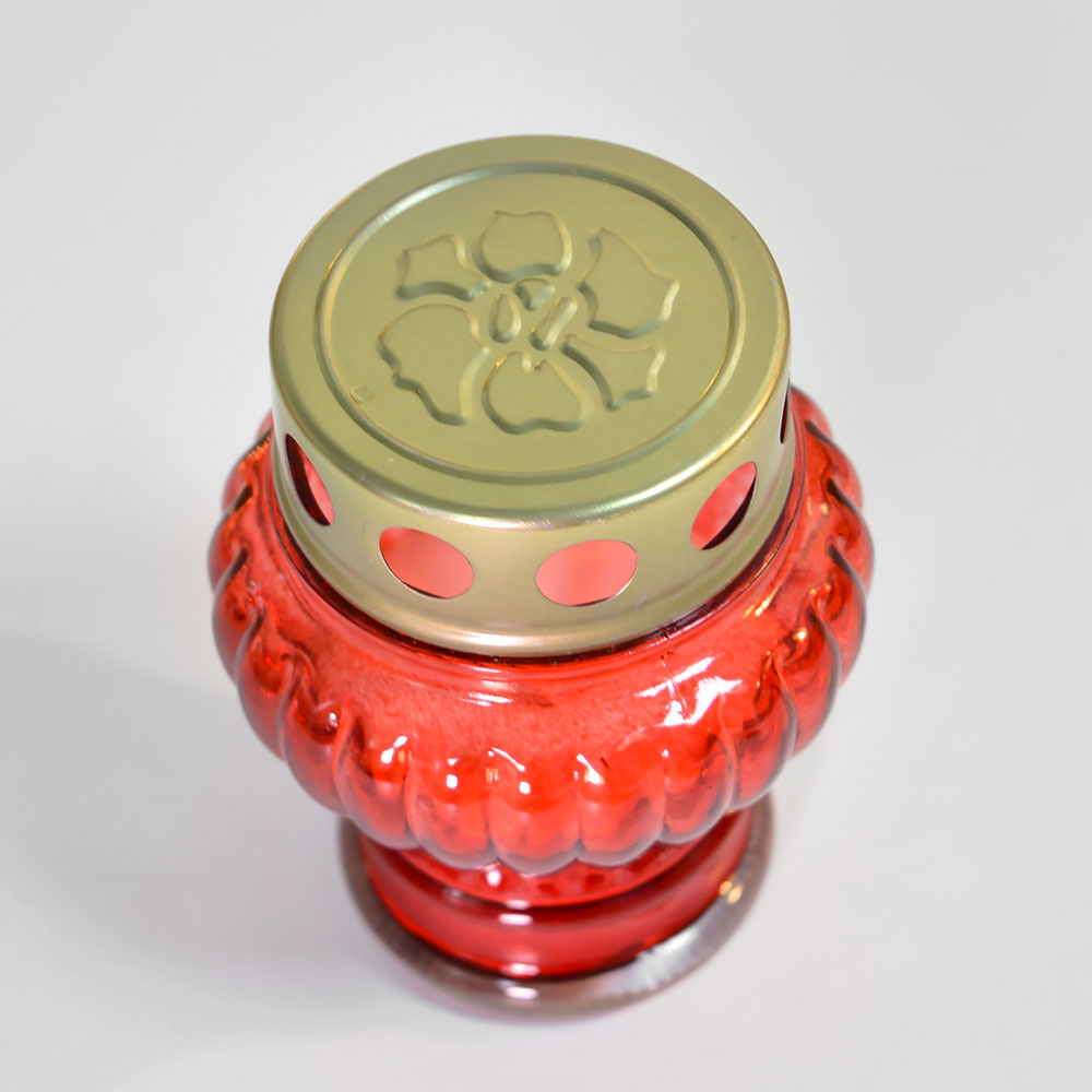 Лампада D9см стеклянная, цвет красный