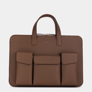 Сумка для MacBook Pro 17" Bocage с карманами из кожи теленка коричневого цвета