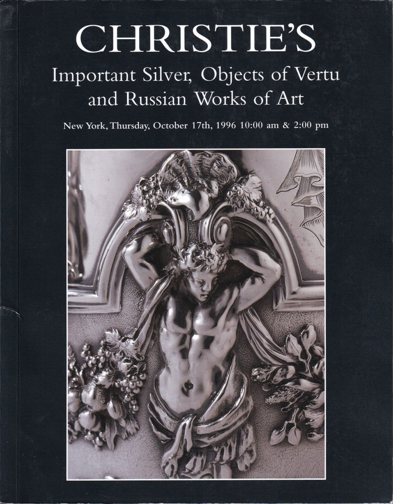 Каталог аукциона Christie's, Нью-Йорк, Шедевры серебра, предметы роскоши и русское искусство от 17 октября 1996 года