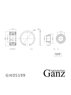Подшипник ступицы задний MB W201/202/203/124/210/ (+гайка) GANZ GIK05199