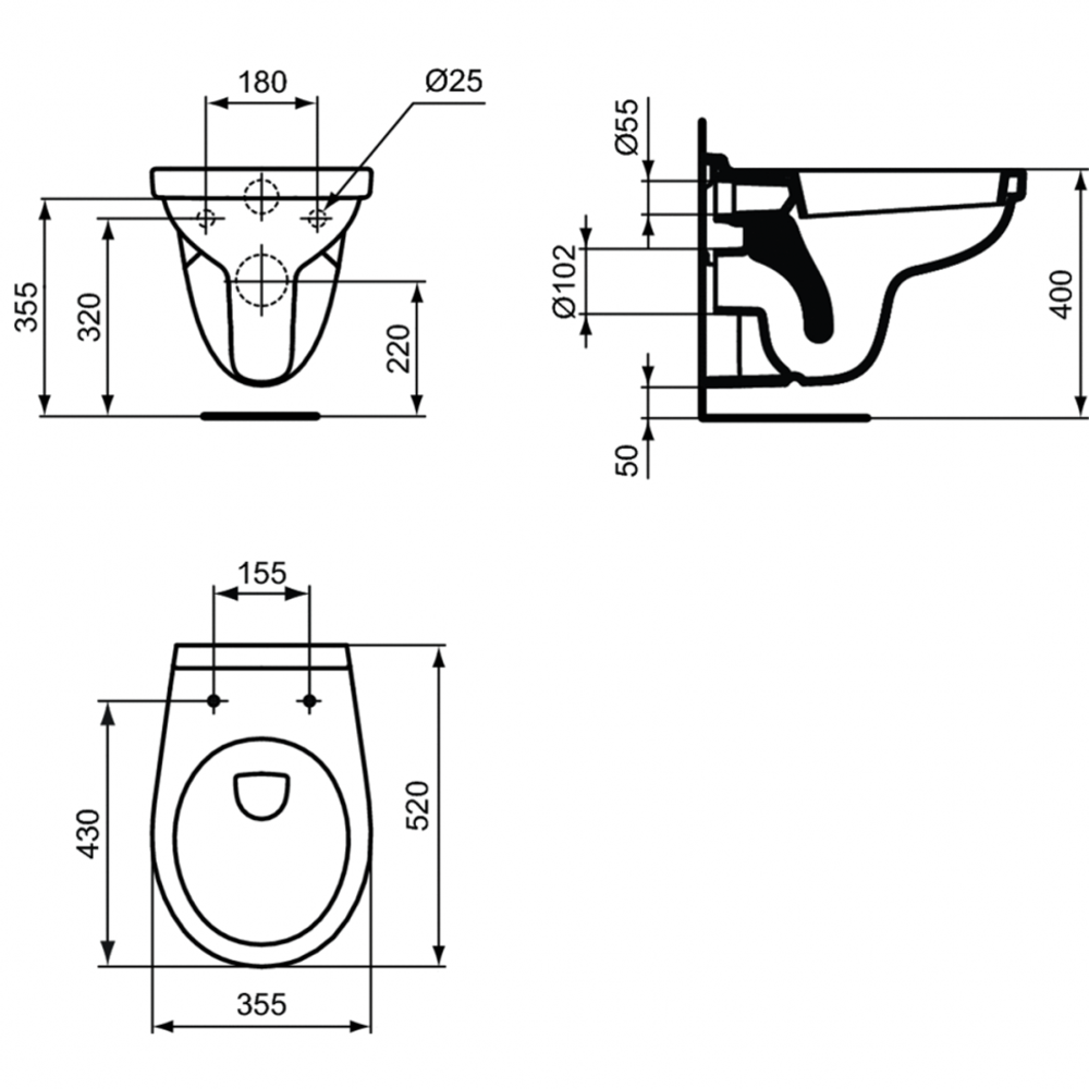 Подвесной унитаз Ideal Standard ECCO/EUROVIT E876901