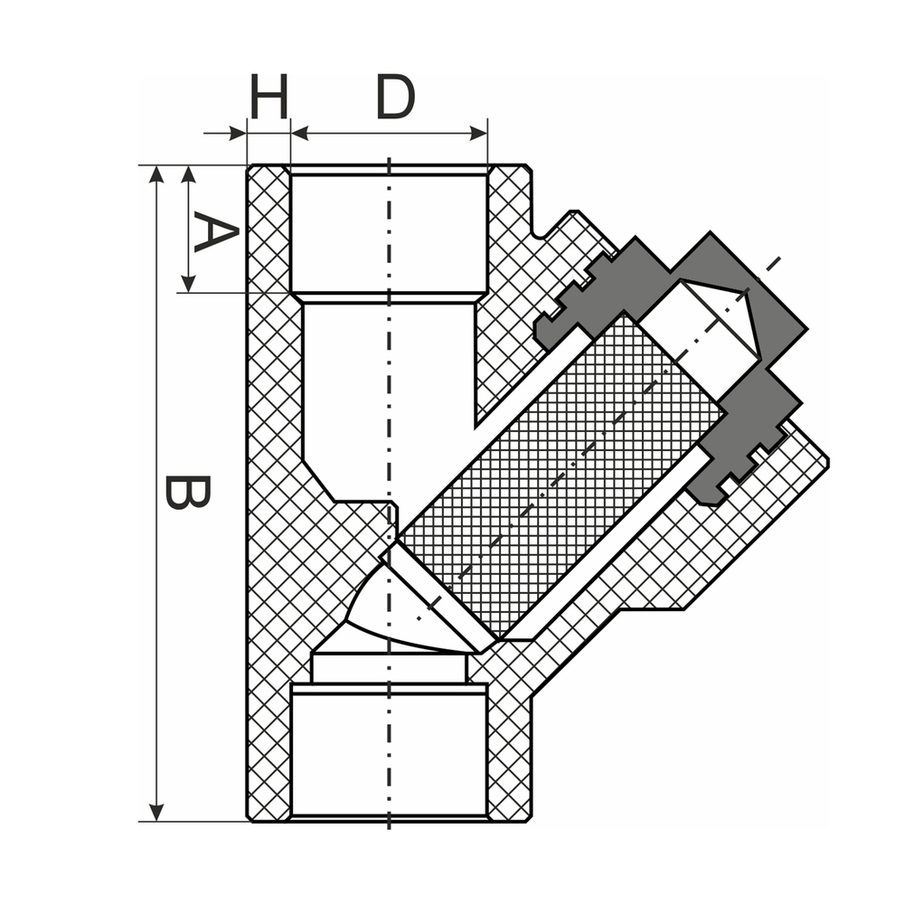 Фильтр косой 32 EVER® plast  СЕРЫЙ (Россия)