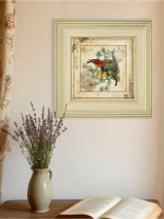 Картина интерьерная на холсте в раме "Птички" 30*30 см