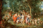 Ян Брейгель Старший. Аллегория изобилия (Allegory of abundance) (совместно с Хендриком ван Баленом). 65.5 x 93. Частное собрание.
