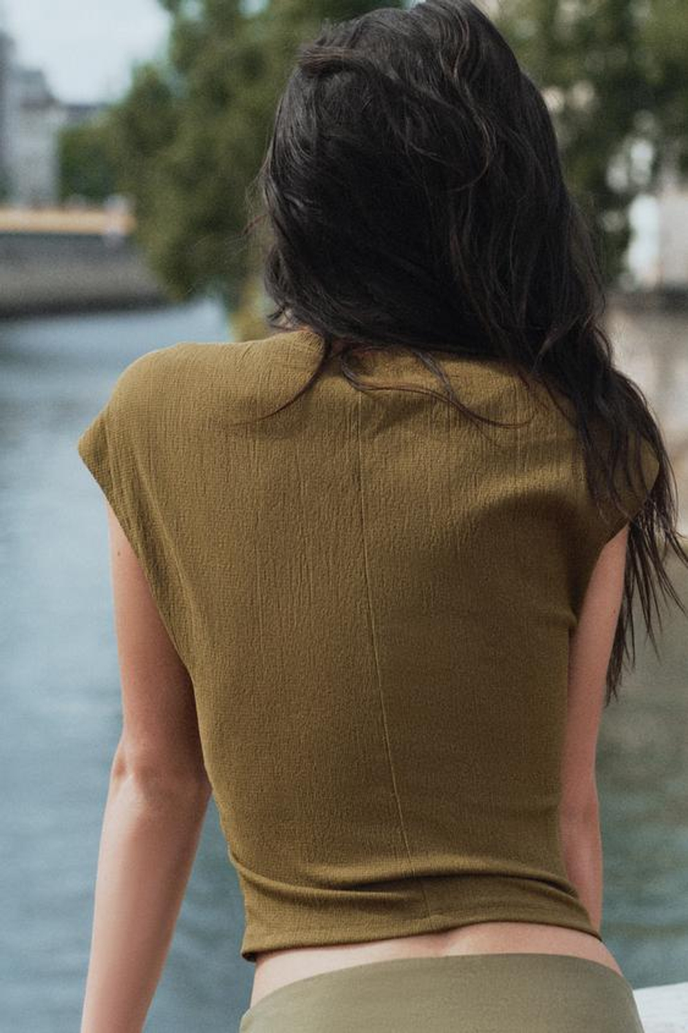 ZARA ТОП В КОРСЕТНОМ СТИЛЕ, ХАКИ