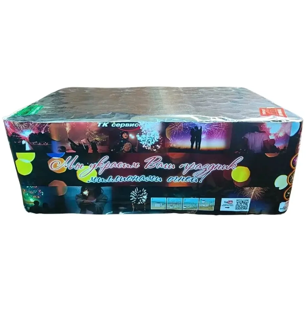 Батарея салютов Tkb 813 (TKB813) от ТК сервис, 108 выстрелов, 25 мм