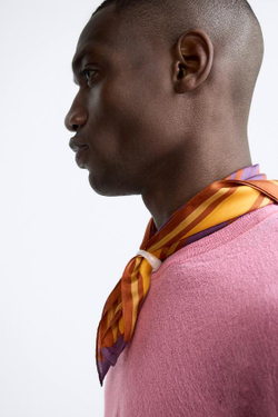 ZARA БАНДАНА ИЗ 100% ШЕЛКА X CASA JOSEPHINE, ОРАНЖЕВЫЙ