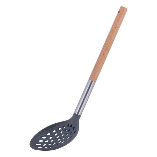 Шумовка нейлоновая 35 см. Kamille KM-8856 с деревянной ручкой