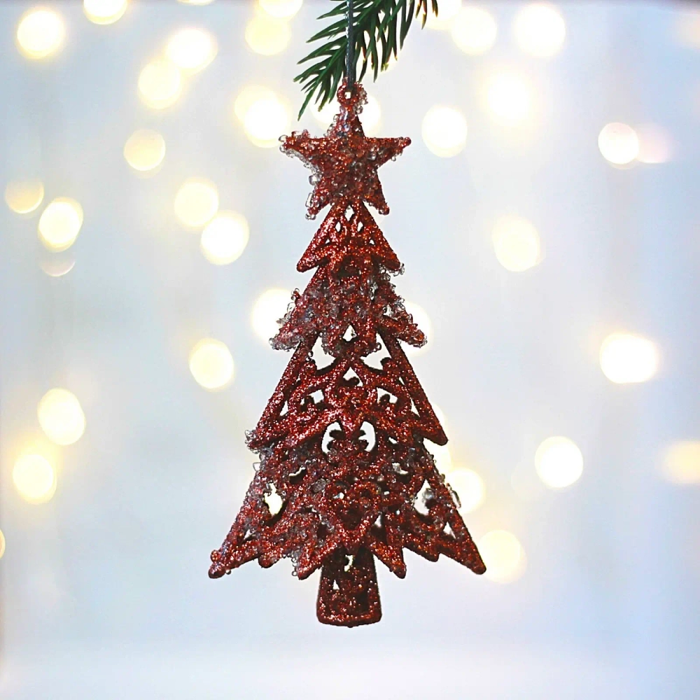 Подвеска «Сказочная ель» 14 см, Янтарь