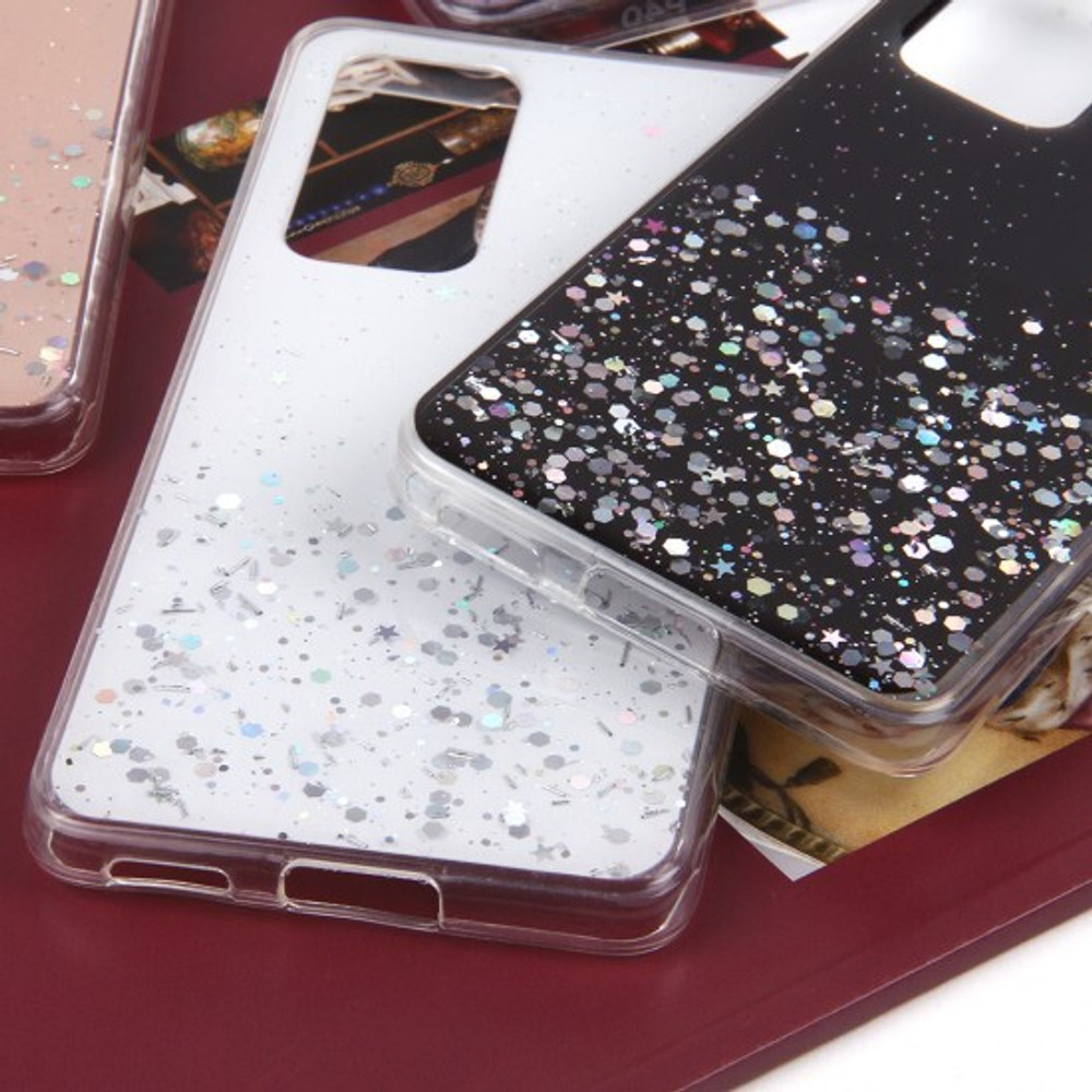 Чехол ТПУ с блестками для Huawei P40, 011057 Песочный