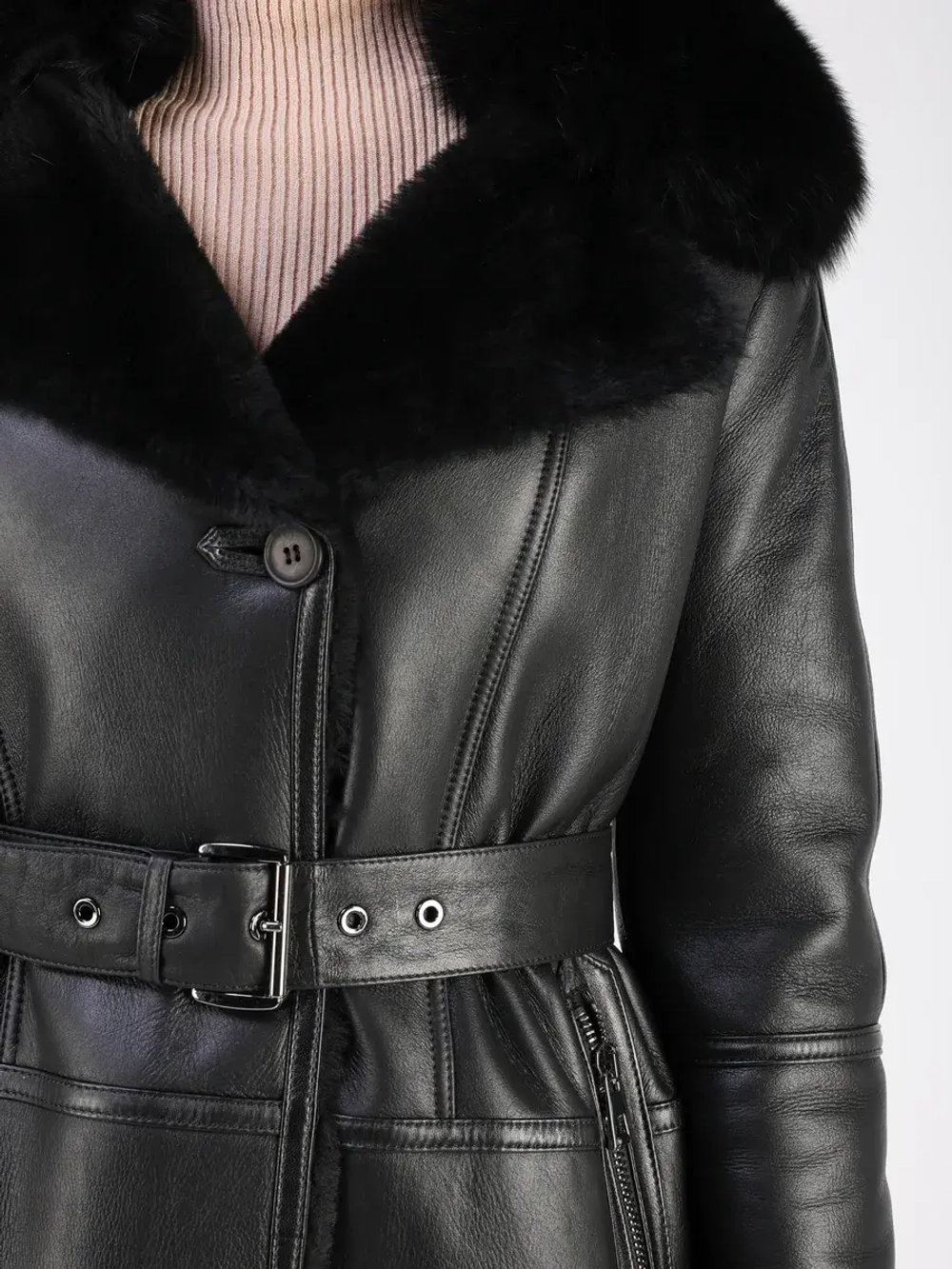 Дубленка зимняя натуральная длинная