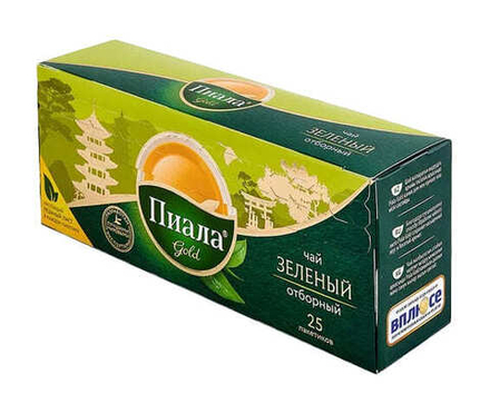 Чай черный "Пиала gold" Зеленый отборный 25 пак. Казахстан