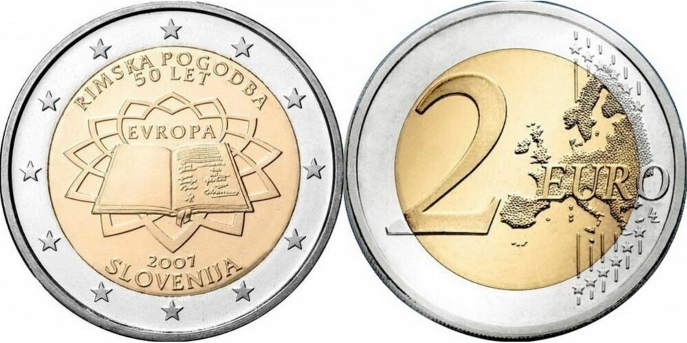 Словения 2 евро, 2007 50 лет подписания Римского договора aUNC
