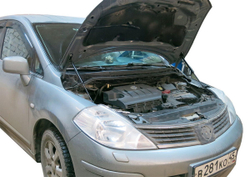 Упоры капота для Nissan Tiida I 2007-2014, 2 шт., UNITII011