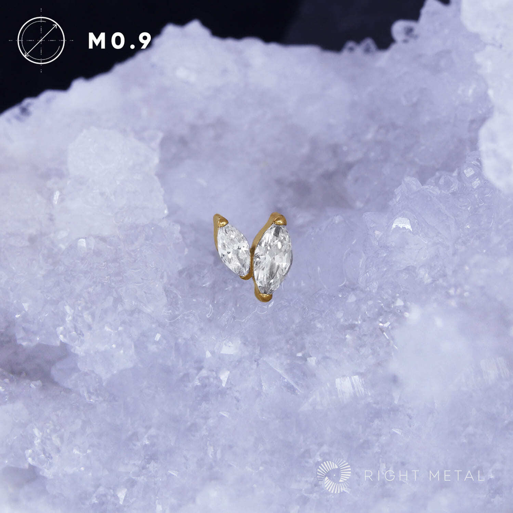 2K Millennium Marquise Crystal PVD Yellow - Inverted