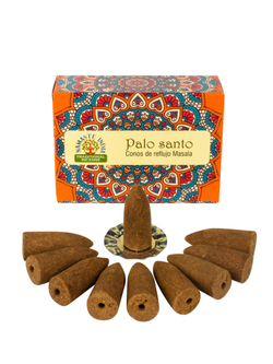 Благовония аромаконусы стелющийся дым Orkay Пало Санто Palo Santo, 35 г, 10 ароматических конусов, Индия