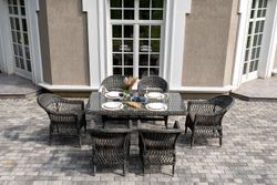 "Амароне" обеденная группа из искусственного ротанга на 6 персон, цвет графит