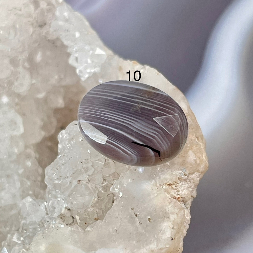 54645  Агат Ботсвана Бусина овал 10*14мм огр