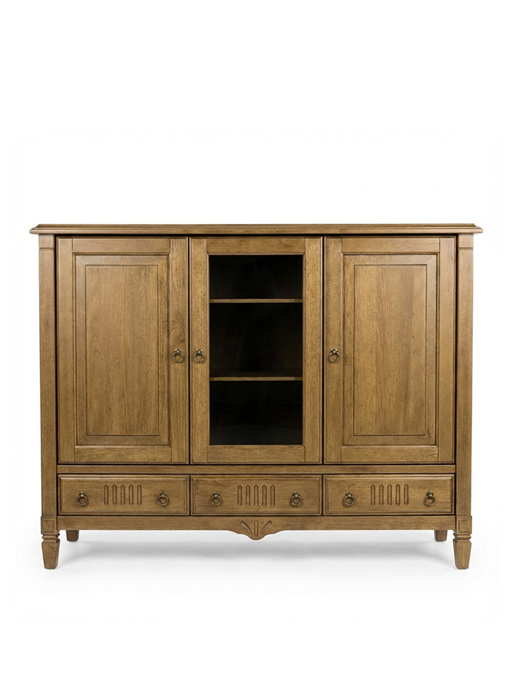 Тумба 180х50х145, Джоли, 3 двери 3 ящика для одежды, для спальни, гостиной, детской, прихожей, массив березы, макиато, MAKOSA