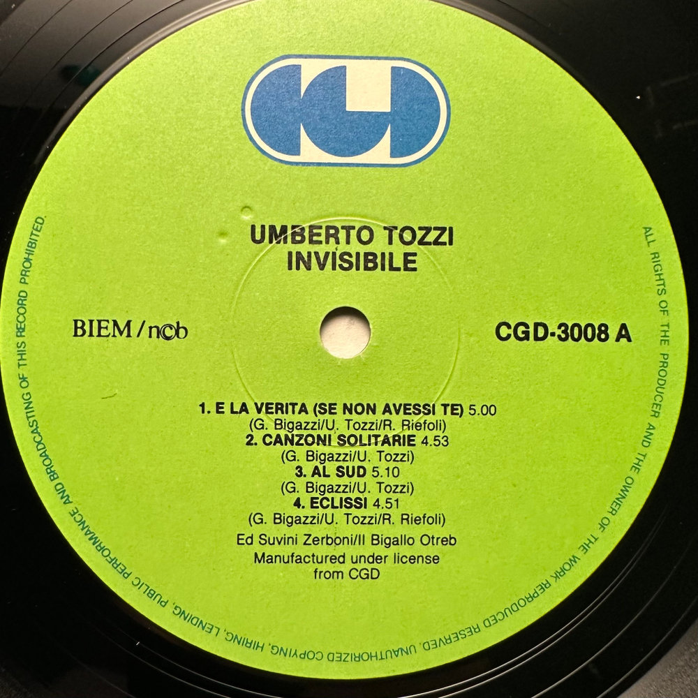 Umberto Tozzi - Invisibile (Скандинавия 1987г.)