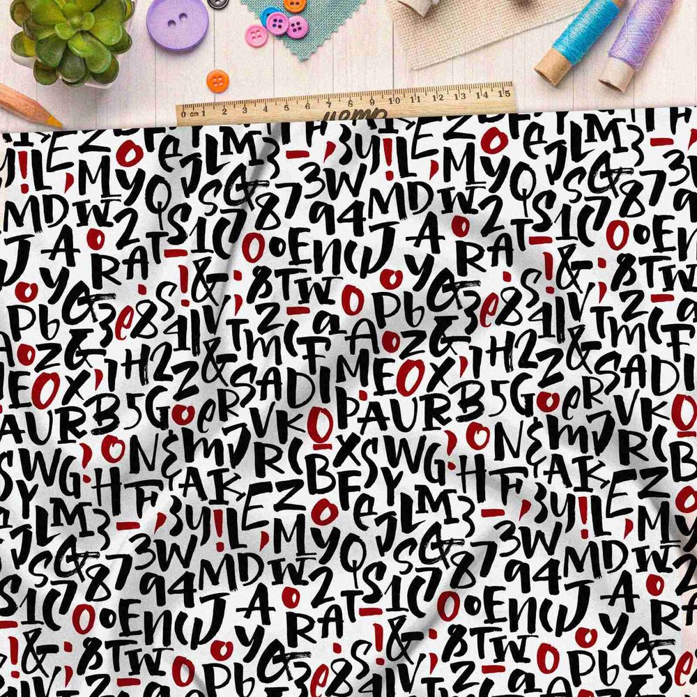 Ткань блэкаут английские буквы