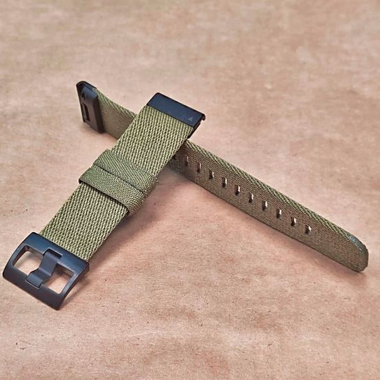 Ремешок нейлоновый 22 мм жакардовое плетение для Garmin MARQ / Epix / Fenix (47 мм)(Армейский зеленый)