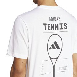 Мужская теннисная футболка Adidas Graphic Tennis Racket T-Shirt - white