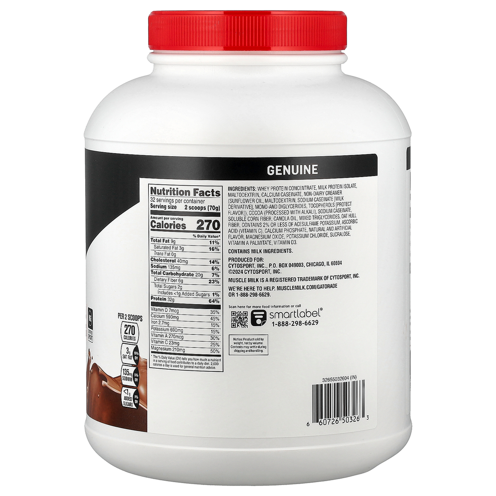 Muscle Milk, Genuine, Protein Shake, Chocolate, 4.94 lb (2.24 kg)