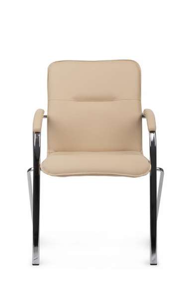 Стул Самба с мягкими подлокотниками SMB-01H Хром гальв. Бежевый