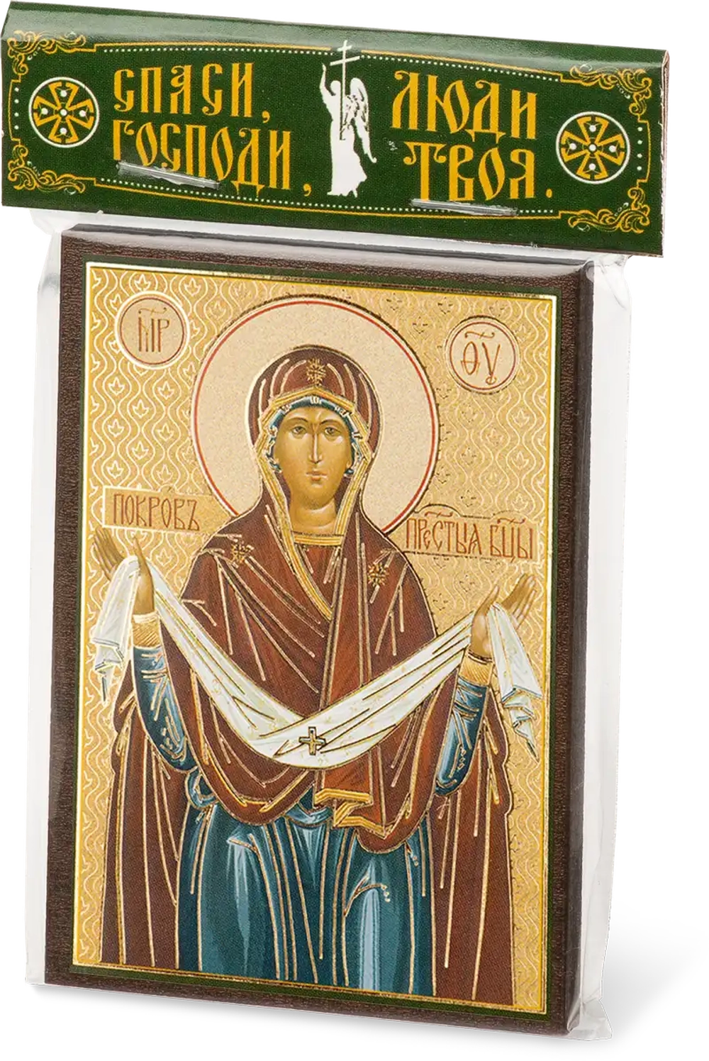 Икона БМ "Покров" 6х9 на МДФ-6