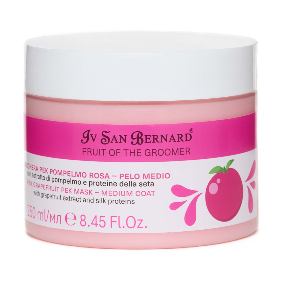 Маска Iv San Bernard Fruit of the Groomer Pink Grapefruit восстанавливающая для шерсти средней длины с протеинами шелка 250 мл