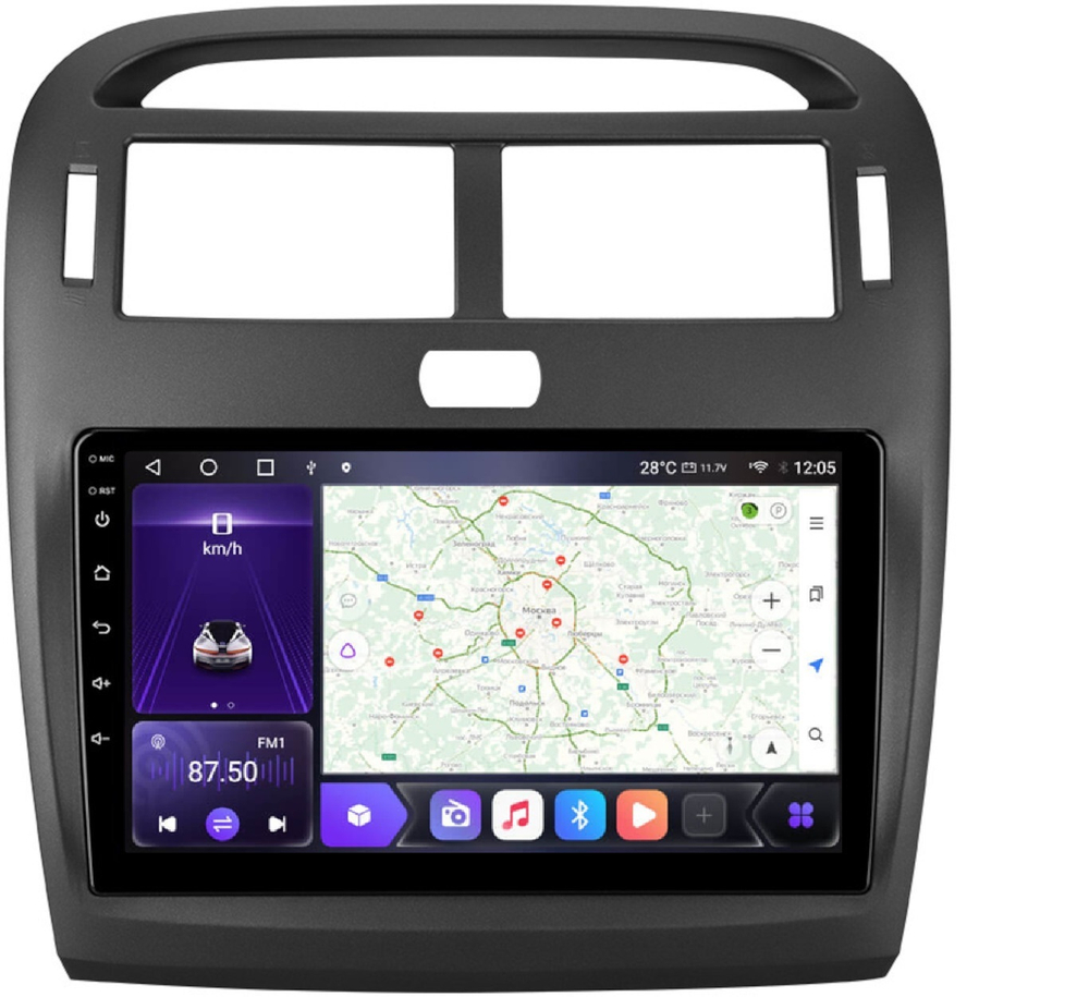 Магнитола для Lexus LS430, Toyota Celsior XF30 2000-2006 (ШГУ монохром) - Carmedia OL-9563-1 QLed, Android 12, TS10, CarPlay, 4G SIM-слот