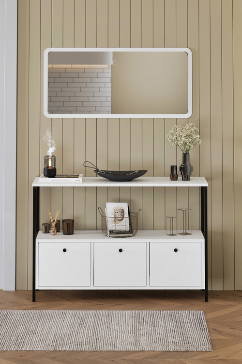 Консоль с откидной дверцей - белый