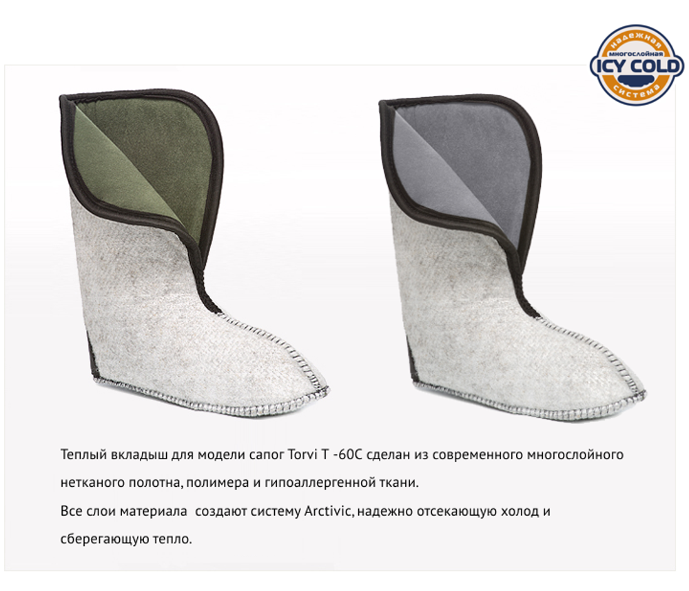 TORVI -40С ЭВА+ПУ с гипоалл. 5-слойным вклад с шипами, Олива