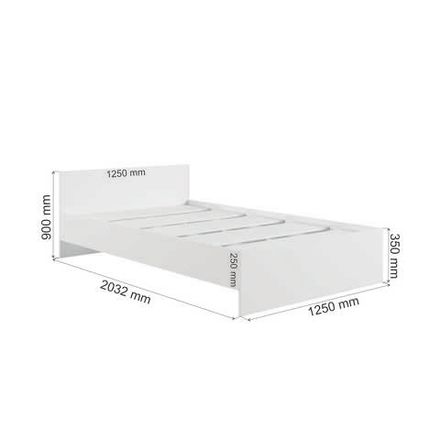 МС Мадера Кровать без ящ. М1200 с дсп 1250*2032*900б/матр. (лдсп кашемир)