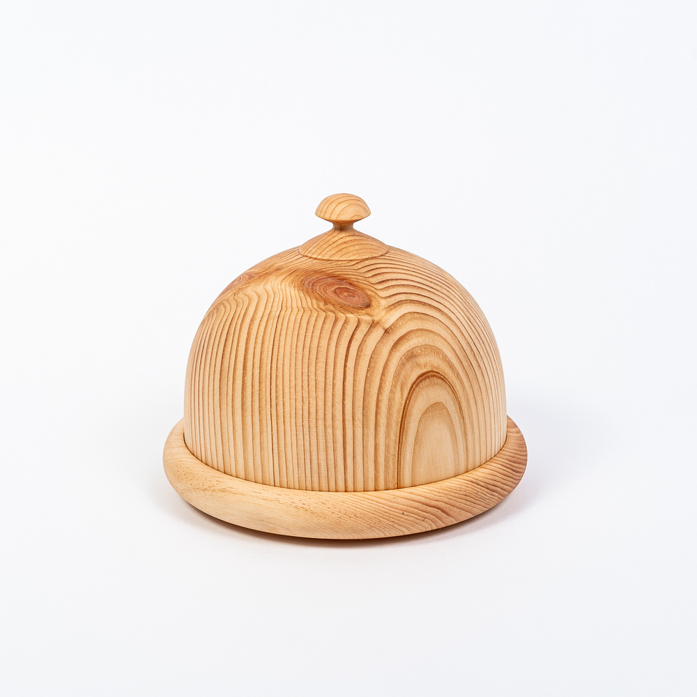 Масленка из дерева Сибирский Кедр для сливочного масла. MS4