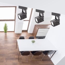 Трековый светильник однофазный ЭРА TR10-GU10 BK под лампу MR16 черный | Однофазные светильники под лампу