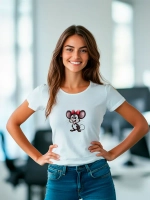 Футболка больших размеров с принтом мышка