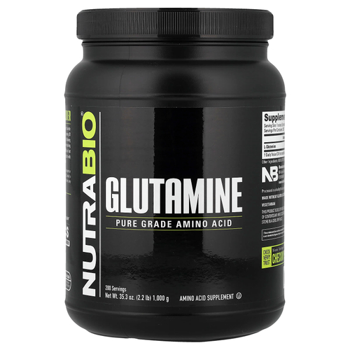 NutraBio, глутамин, чистая аминокислота, 1000 г (2,2 фунта)