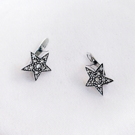 "Звездочка" серьги в серебряном покрытии из коллекции "Игрушки" от Jenavi  с английским замком