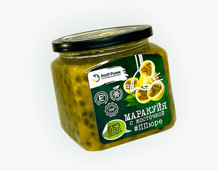 Пюре Маракуйя с косточкой без сахара замороженное 500 гр Proff Puree