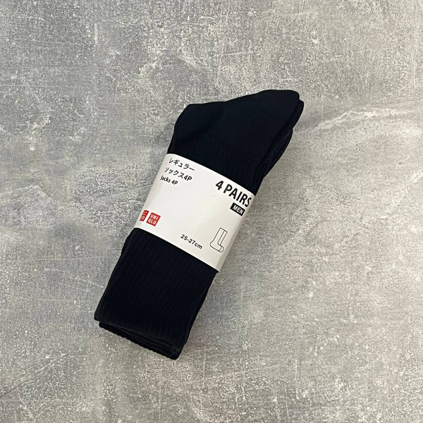 Носки Uniqlo 4 Pack Cushioned high black
